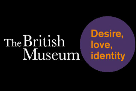 Logo of The British Museum with the logo of the Desire Love, Identity LGBTQ history trail