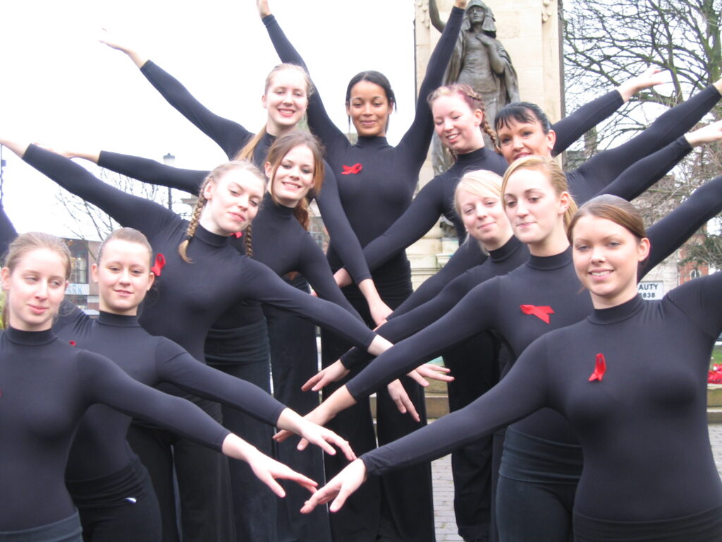 2006 - Burton College students engaged in an activity to mark World AIDS Day in 2006