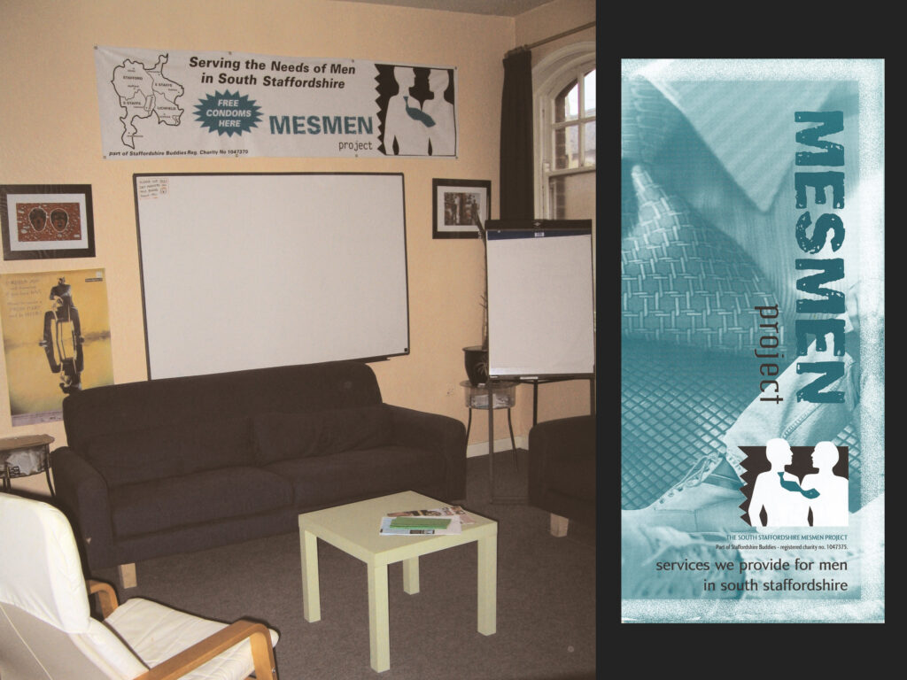 The main meeting room in the early days of the project and the cover of one of the first information leaflets.