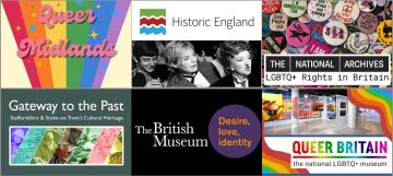 A montage of images representing links to different LGBT History Sites