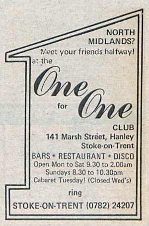 One for One Club Gay News 1975